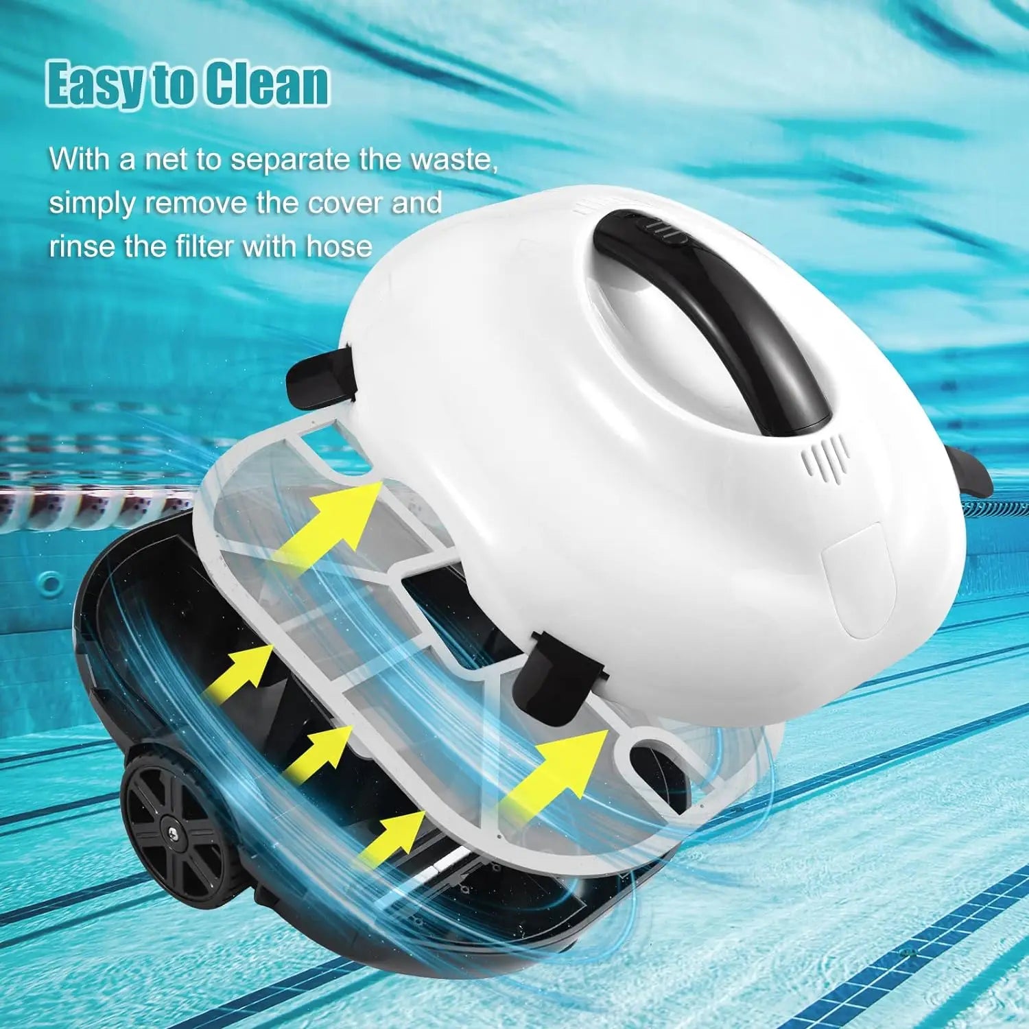 Robotic Pool Vacuum, Cordless Pool Cleaner with 120 Mins Runtime, Auto-Parking, 2.5h Fast Charging, Ideal for Above Ground Pool