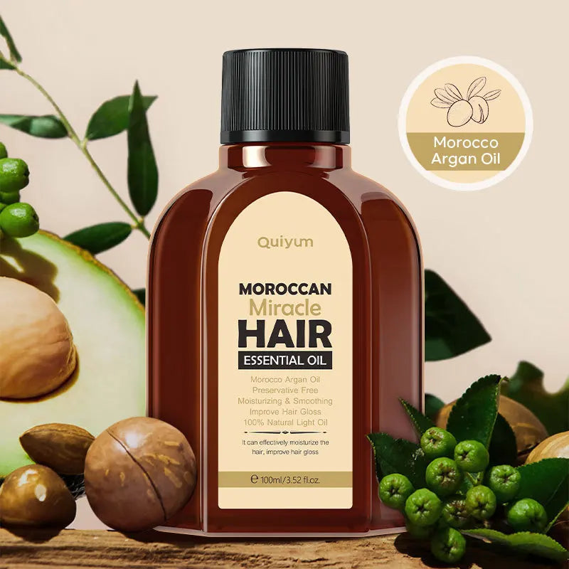 Moroccan Argan Hair Oil Dry Hair Nourishment — Amber-Brown | KIMLUD