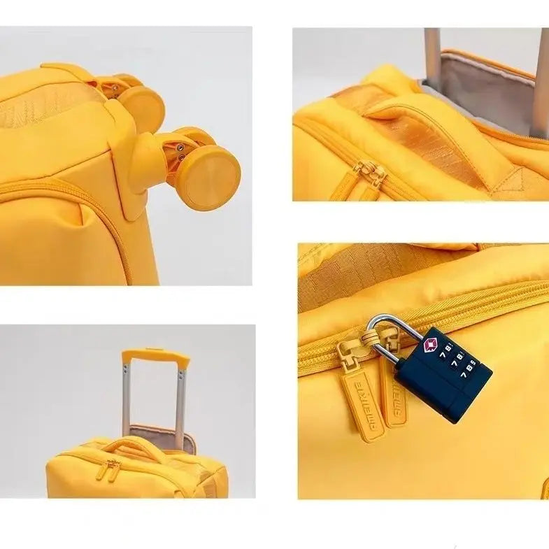 Superlight Ox Cloth Bagging Car 20inch Che-in Baggage Silent Universal Wheel Lightweight Travelling Suitcase for Men An...