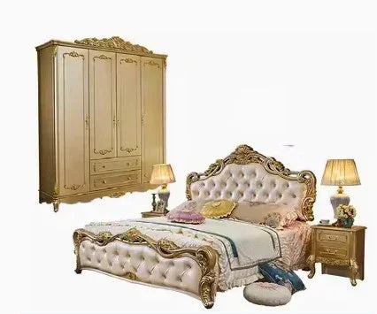Large Princess Master Bedroom Set Double Villa High Luxury Human Bedroom Set Wooden Sleeping Letti E Mobili Nordic Furniture