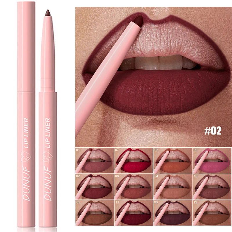 1PC Waterproof Matte Lip Liner Contours Lips in Shades Sexy Red Lipstick Matte Red Brown Lipliner Pencil Makeup Slim Lip Outline