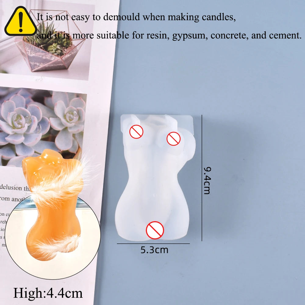 KIMLUD, 3D Body Silicone Candle Mold DIY Creative Men Women Human Plaster Epoxy Resin Aromath Soap Molds Art Craft Home Decoration, KIMLUD Womens Clothes