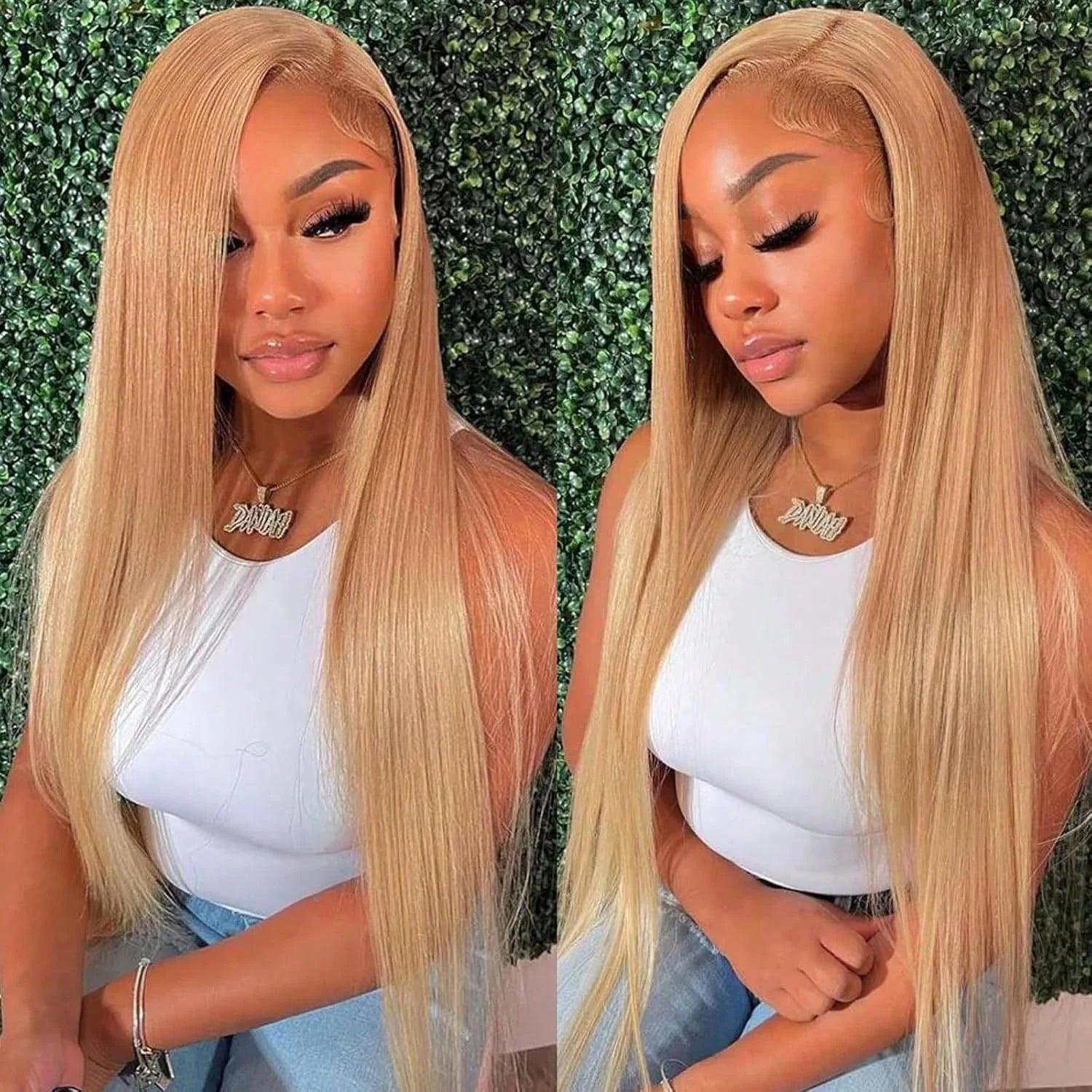 HD Lace Front Wig - Straight - Swiss Lace - 27 Honey Blonde | KIMLUD