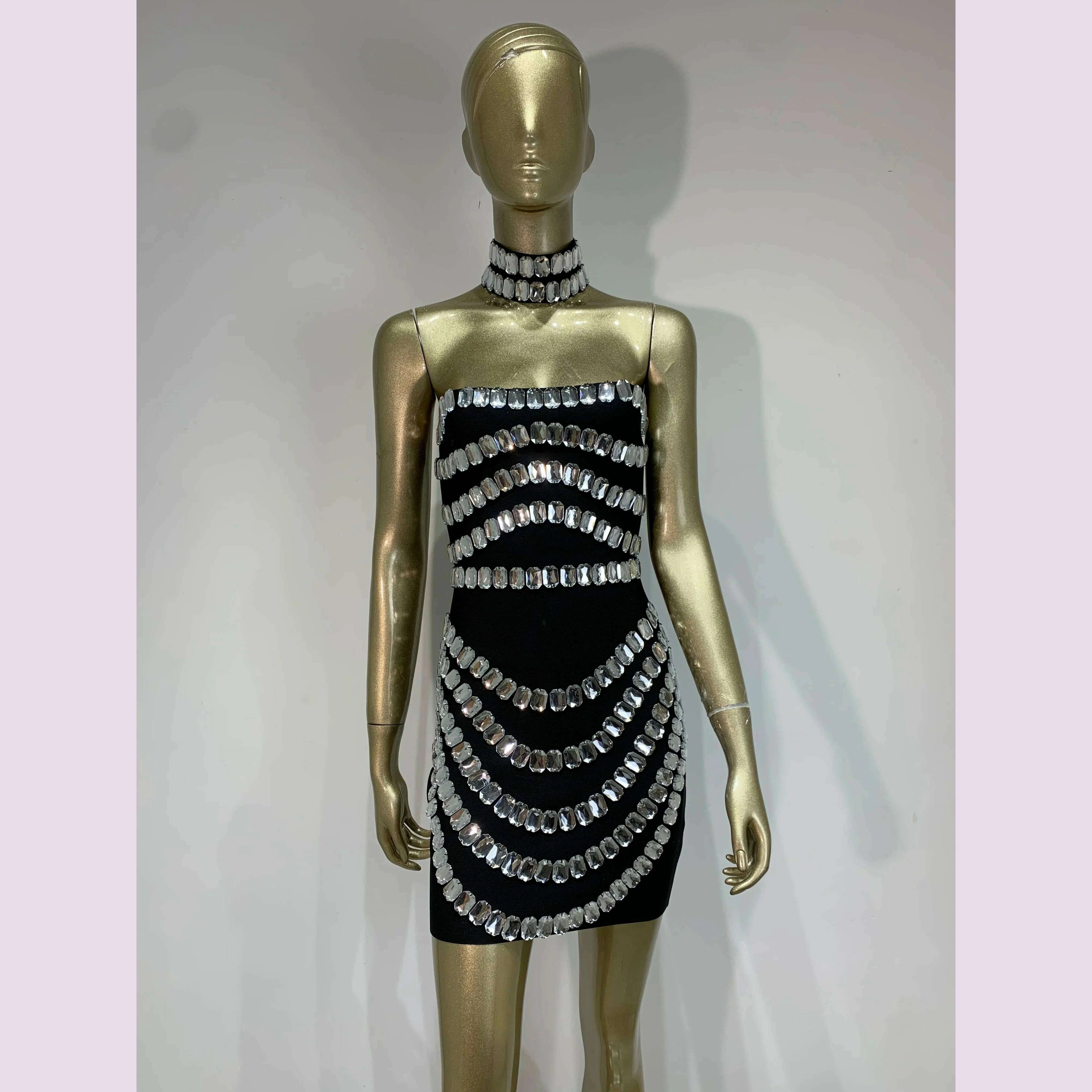 brand-new-ins-2025-women-black-strapless-crystal-bandage-bodycon-dress-designer-collar-elegant-mini-evening-party-dress-vestido-kimlud-kimlud-33913172