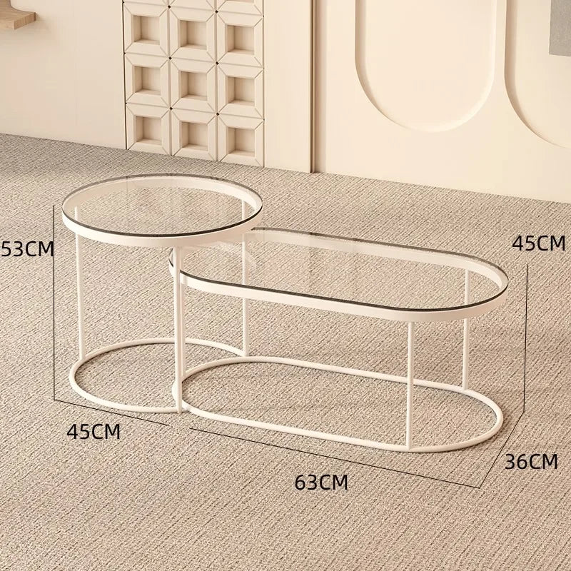 Glass Coffee Table Nordic Minimalist Living Room — Clear | KIMLUD