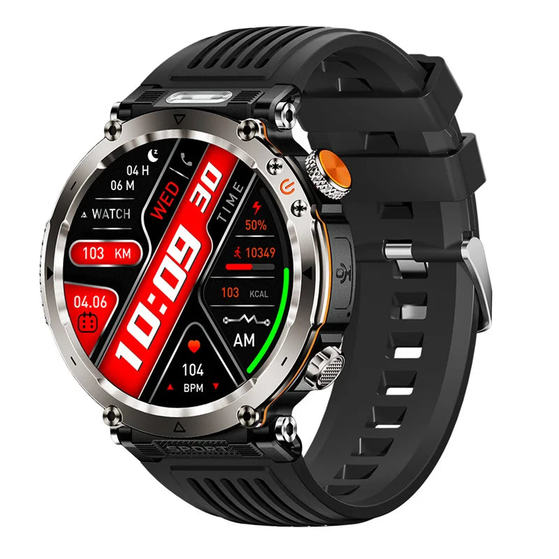 HT30 Smart Watch Bluetooth Call Men Outdoor Sports Fitness Compass Heart Rate Health Monitoring 600mAh Large Battery Smartwatch