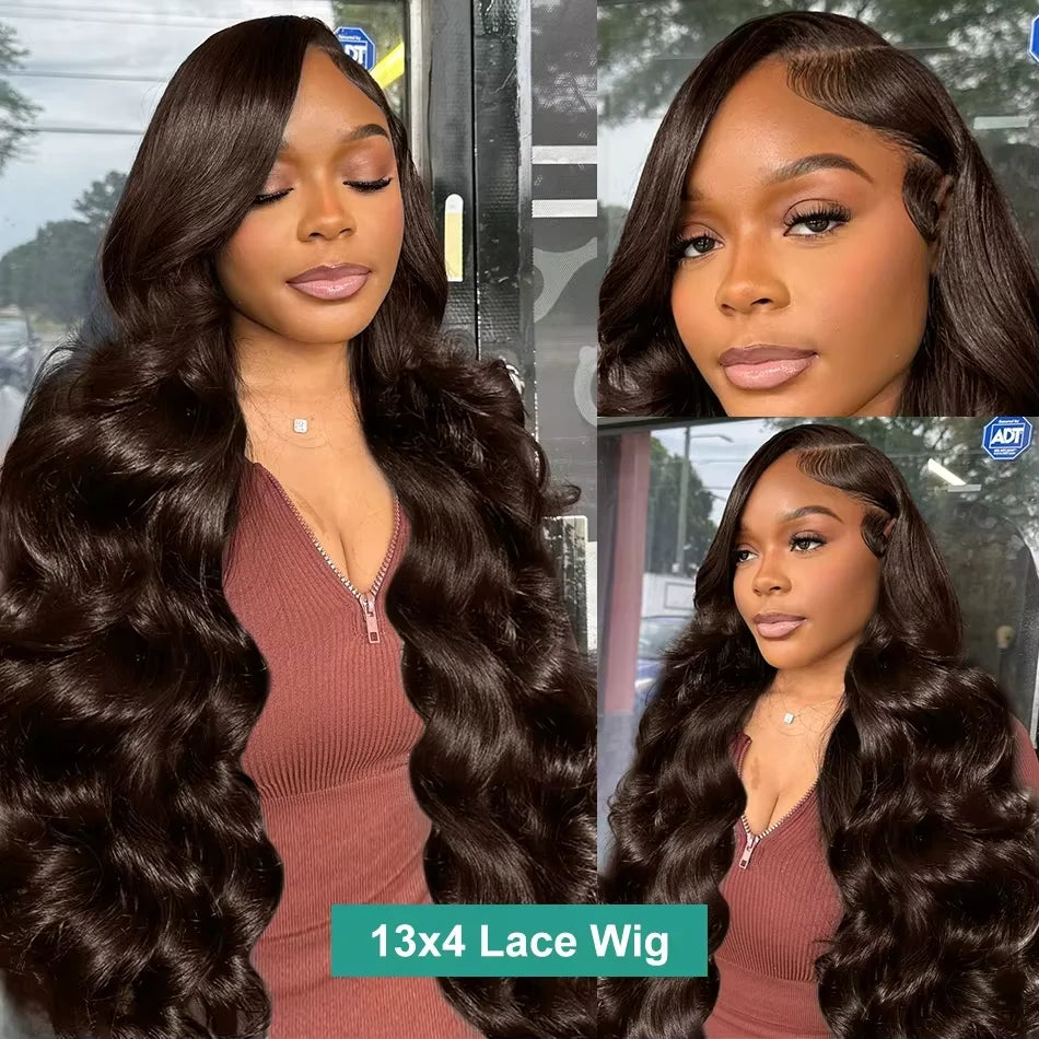Lace Frontal Wig – Bone Straight – Remy – Chocolate Brown | KIMLUD