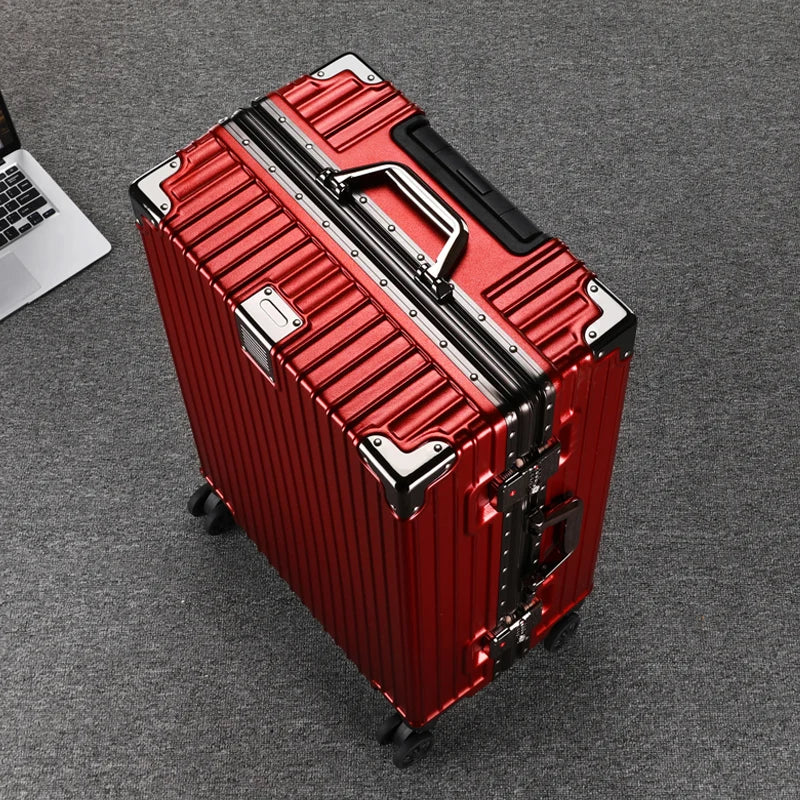 Travel Suitcase Aluminum Frame 20 Inch Carrier Suitcase 0n Wheels Durable Password Suitcase 26/28/30  Large Capacity Luggage