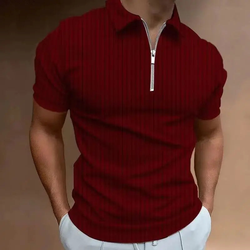 Polo Shirt – Zipper Detail – Viscose – White | KIMLUD