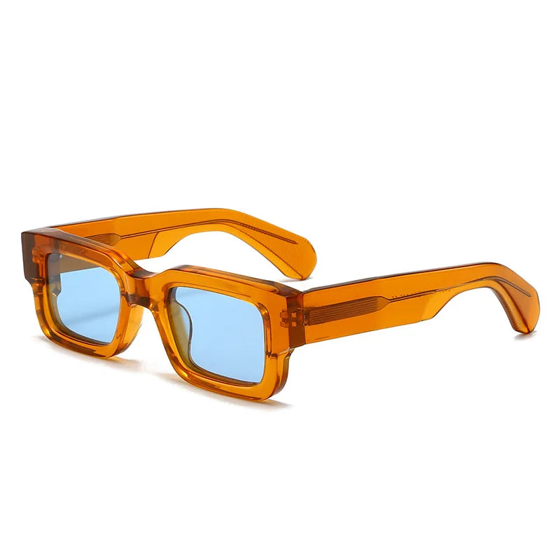 Square Polarized Sunglasses Original Acetate Frame — Black | KIMLUD