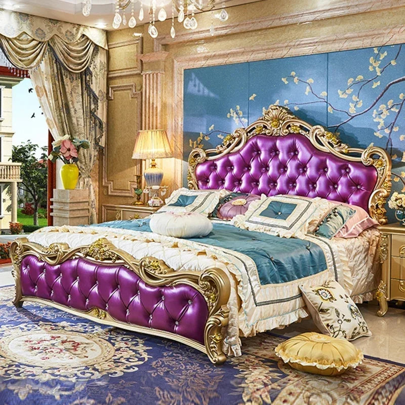 Large Princess Master Bedroom Set Double Villa High Luxury Human Bedroom Set Wooden Sleeping Letti E Mobili Nordic Furniture