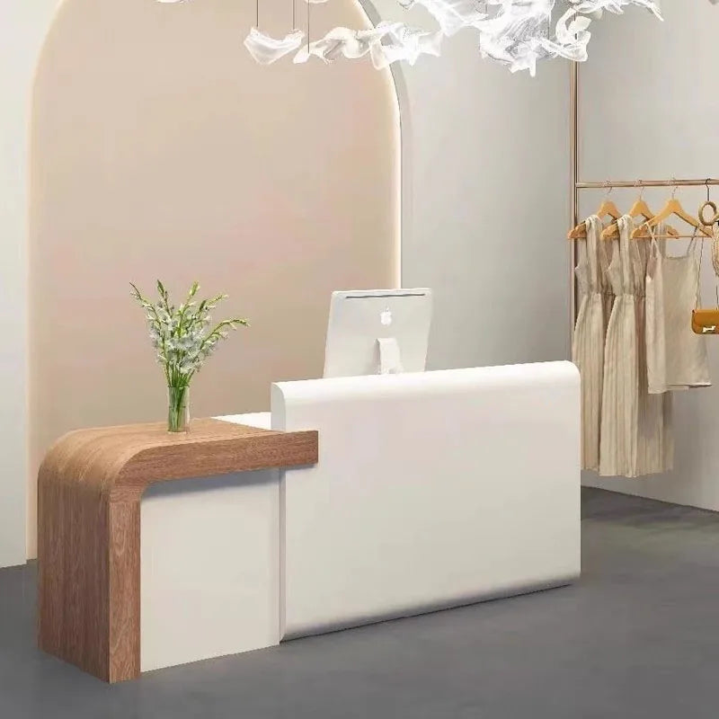 Shop Salon Reception Desks Long Hotel Welcome European Nail Reception Desks Aesthetic Restaurant Scrivania Lounge Furniture