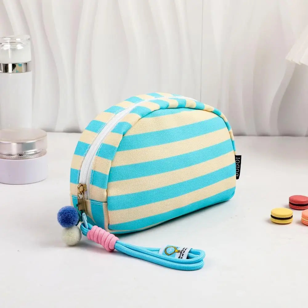 Striped Polyester Clutch Bag Small — Multicolor | KIMLUD