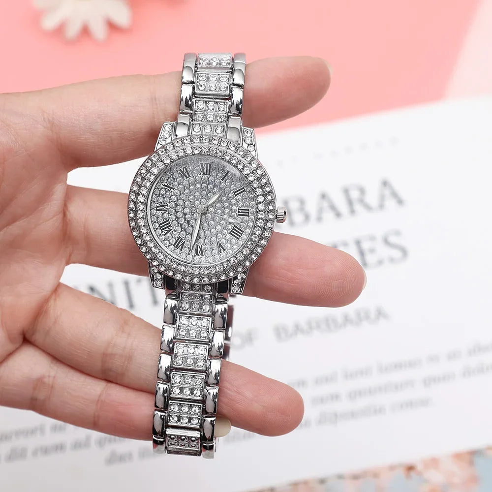 Luxury Full Diamond Watches For Men Top Brand Hip Hop Iced Out Arab Number Watch Men Fashion Steel Waterproof Clock Dropshipping