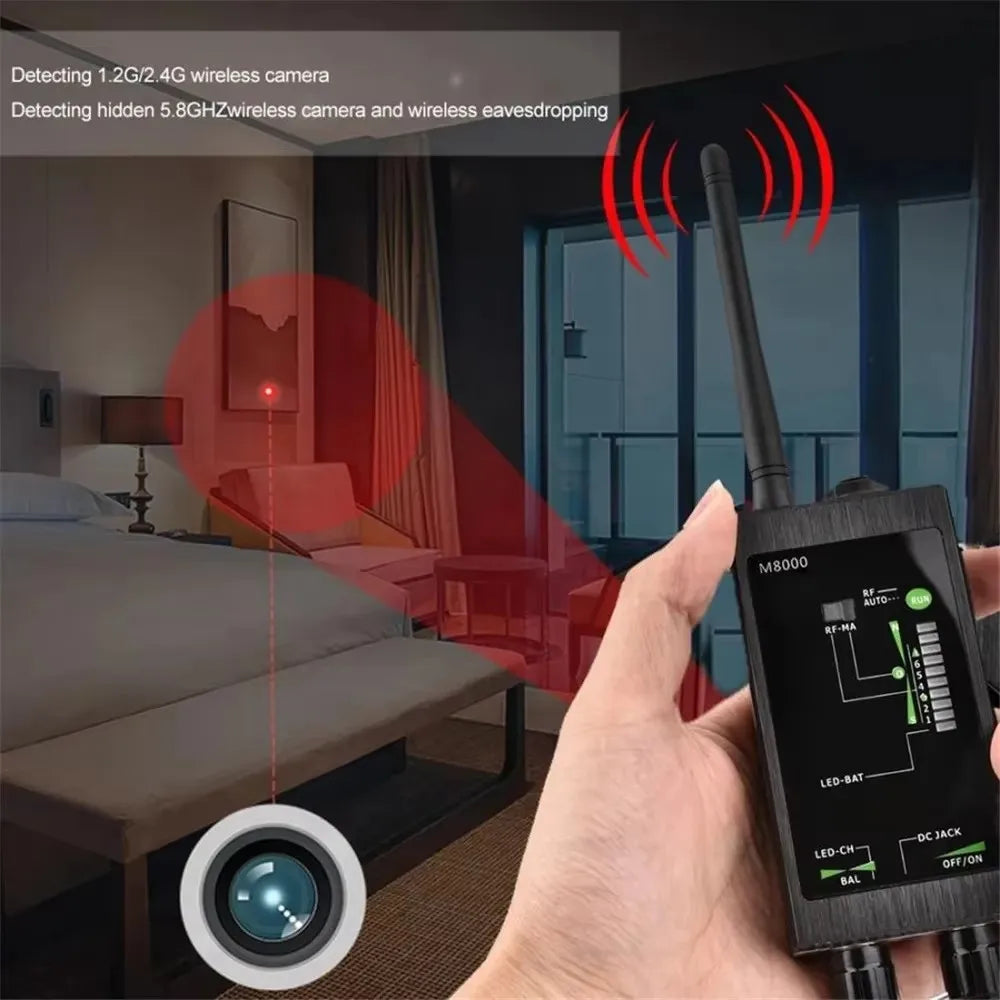 Techno Detector Anti Spy Wireless Camera RF GPS — Black | KIMLUD