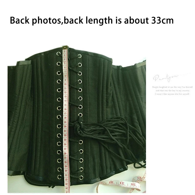 Women Corset Bustier Underbust Wasit Trainer Shapwear Lace Up Double Steel Boned Cotton Lengthened Bodice Control Girdle Belts