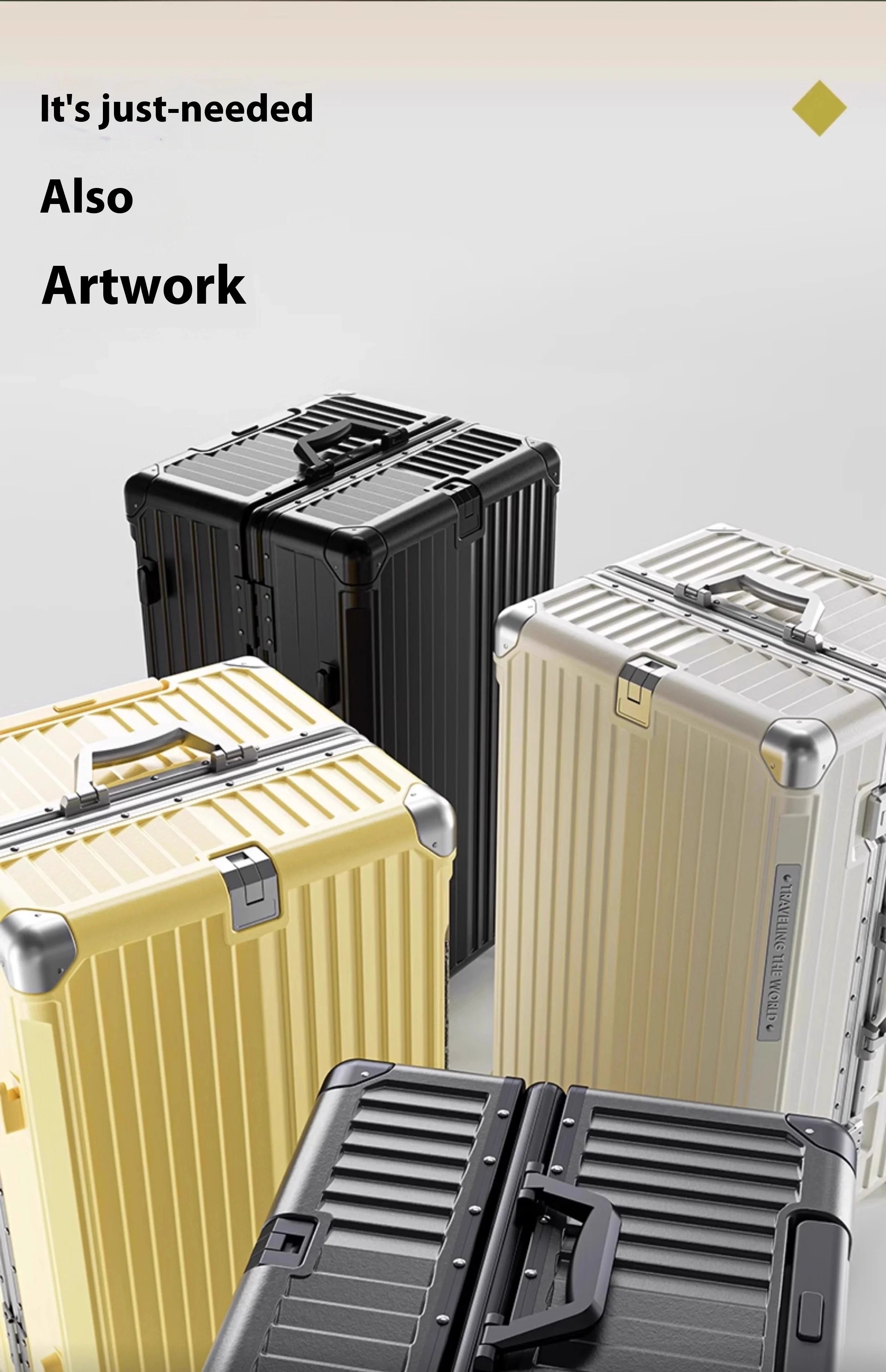 Aluminum Frame Travel Suitcase 30 Inch Large Capacity With Expandable Interior — Deep Red | KIMLUD