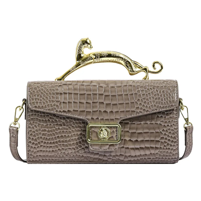 PU Crossbody Shell Bag With Lock And Architectural Silhouette For Downtown Luxury — Black | KIMLUD
