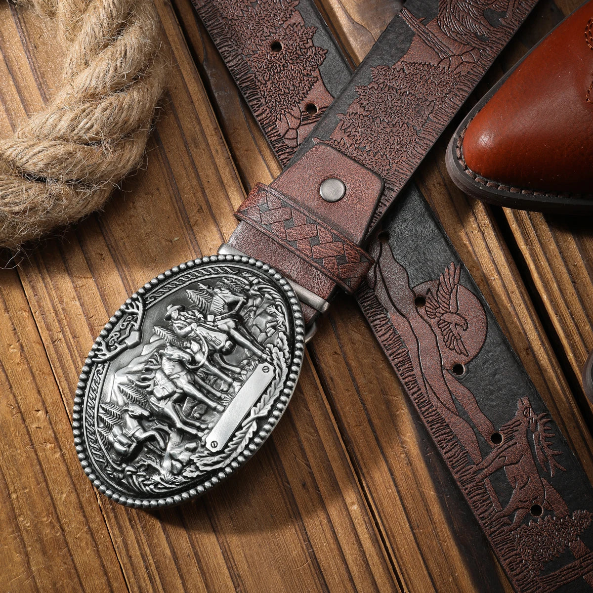 Belts – PU Belt With Alloy Buckle – Western Style | KIMLUD