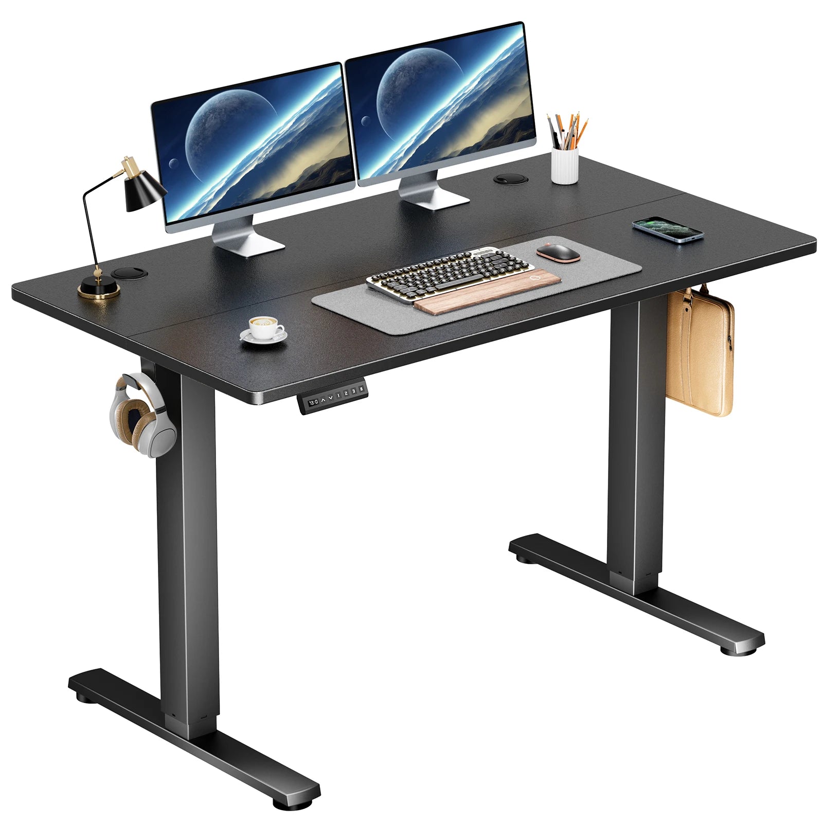 KIMLUD, JHK Electric Standing Desk Height Adjustable 40x24 Inch Stand Up Sit Stand Computer Desk Workstation Ergonomic Work Table, KIMLUD Womens Clothes