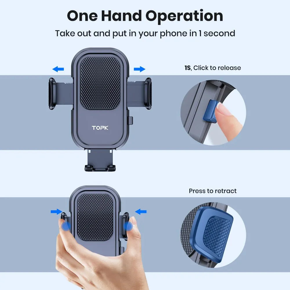 Car Phone Holder Mount – Upgraded Support Function – Metal | KIMLUD