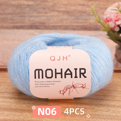 Mohair Yarn Set 4-Skein Bundle, 130m Each — Multicolor | KIMLUD