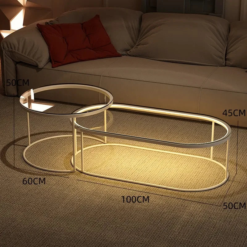 Glass Coffee Table Nordic Minimalist Living Room — Clear | KIMLUD