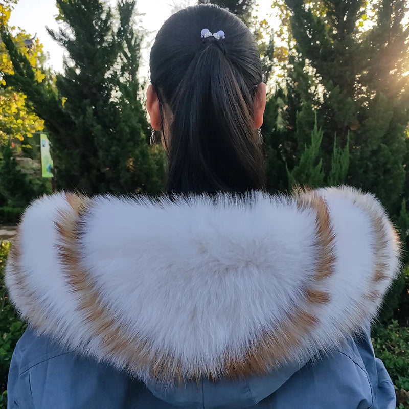 Fox Fur Collar – Hood Decor for Down Coats – Real Fox Fur | KIMLUD