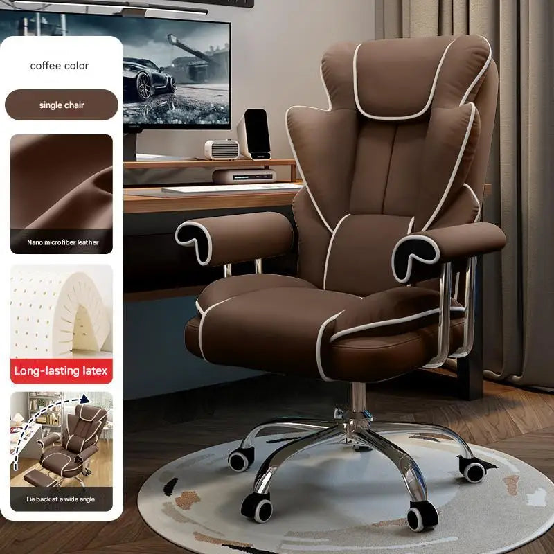 Ergonomic Kneeling Office Chair Cortex Upholstery With Contoured Backrest And Five-Star Mobility — Cream Ivory | KIMLUD