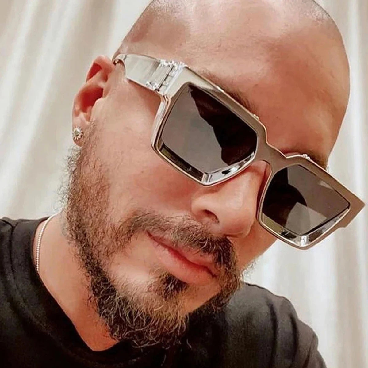 Retro Square Sunglasses Millionaire Shades — Black | KIMLUD