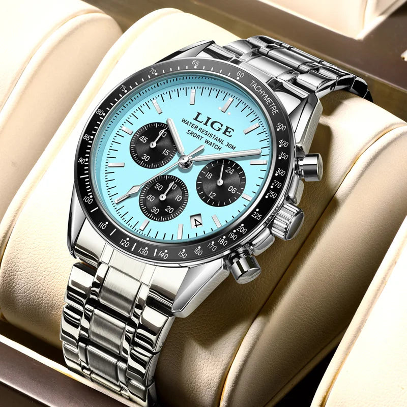 2025 LIGE Top Brand Luxury New Men Watch Quartz Man Watches Waterproof Luminous Watch for Men Date Chronograph Sport Wristwatch