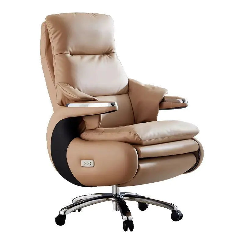 Leather Office Chair High-Back Executive — Black | KIMLUD