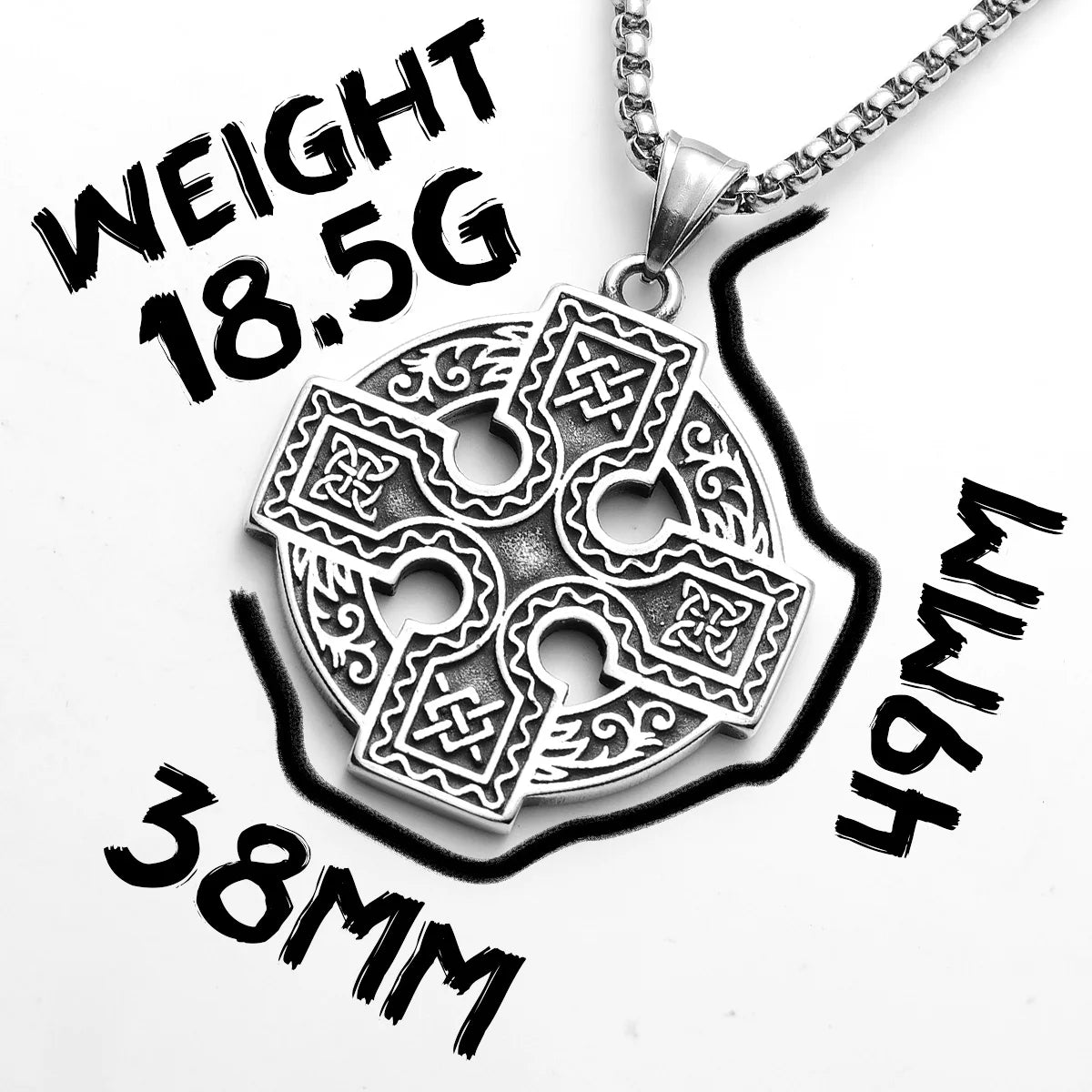 Retro Viking Celtic Knot Cross Men Necklaces With Pendant Stainless Steel Jewelry For Male Women Punk Hip Hop Accessories Gifts