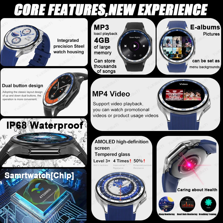 KIMLUD, 2025 New For Man DT Watch X Smart Watch Men 32GB Memory AMOLED HD Screen Bluetooth Call NFC Heart rate waterproof SmartWatch, KIMLUD Womens Clothes