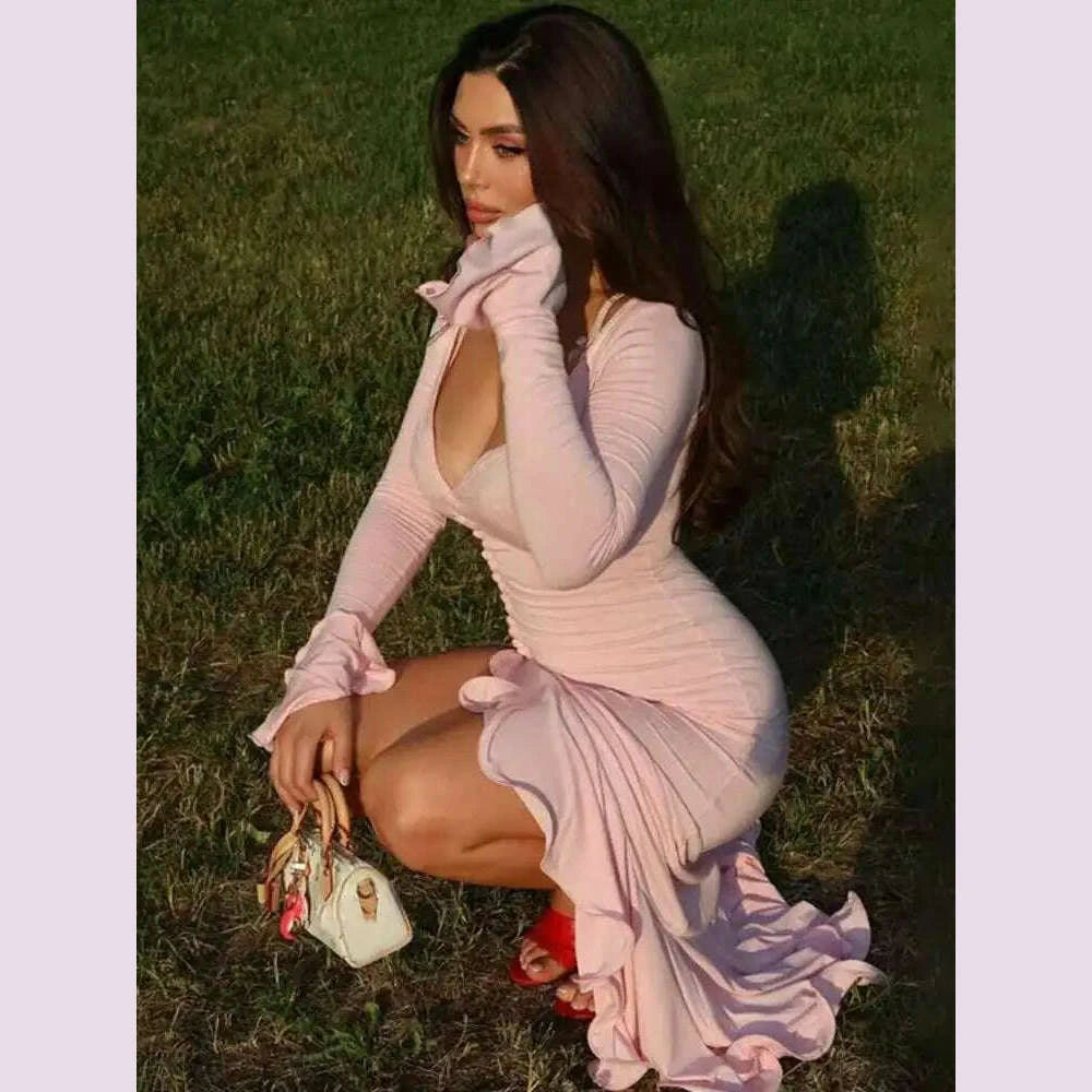 mozision-flare-long-sleeve-ruffle-sexy-maxi-dress-women-autumn-pink-v-neck-single-breasted-high-waist-club-long-dresses-femalekimlud-womens-fashion-34600204