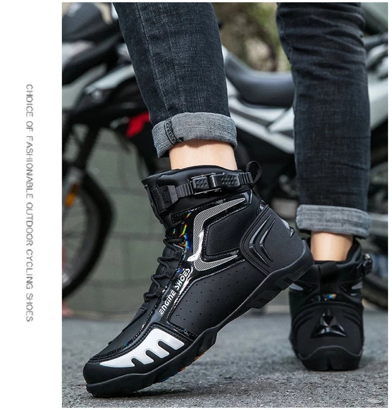 Motorcycle Boots Men Breathable Anti Slip Motorbike Cycling Ankle Length Shoes Man Motorcycle Riding Boots Motos Sports Boot