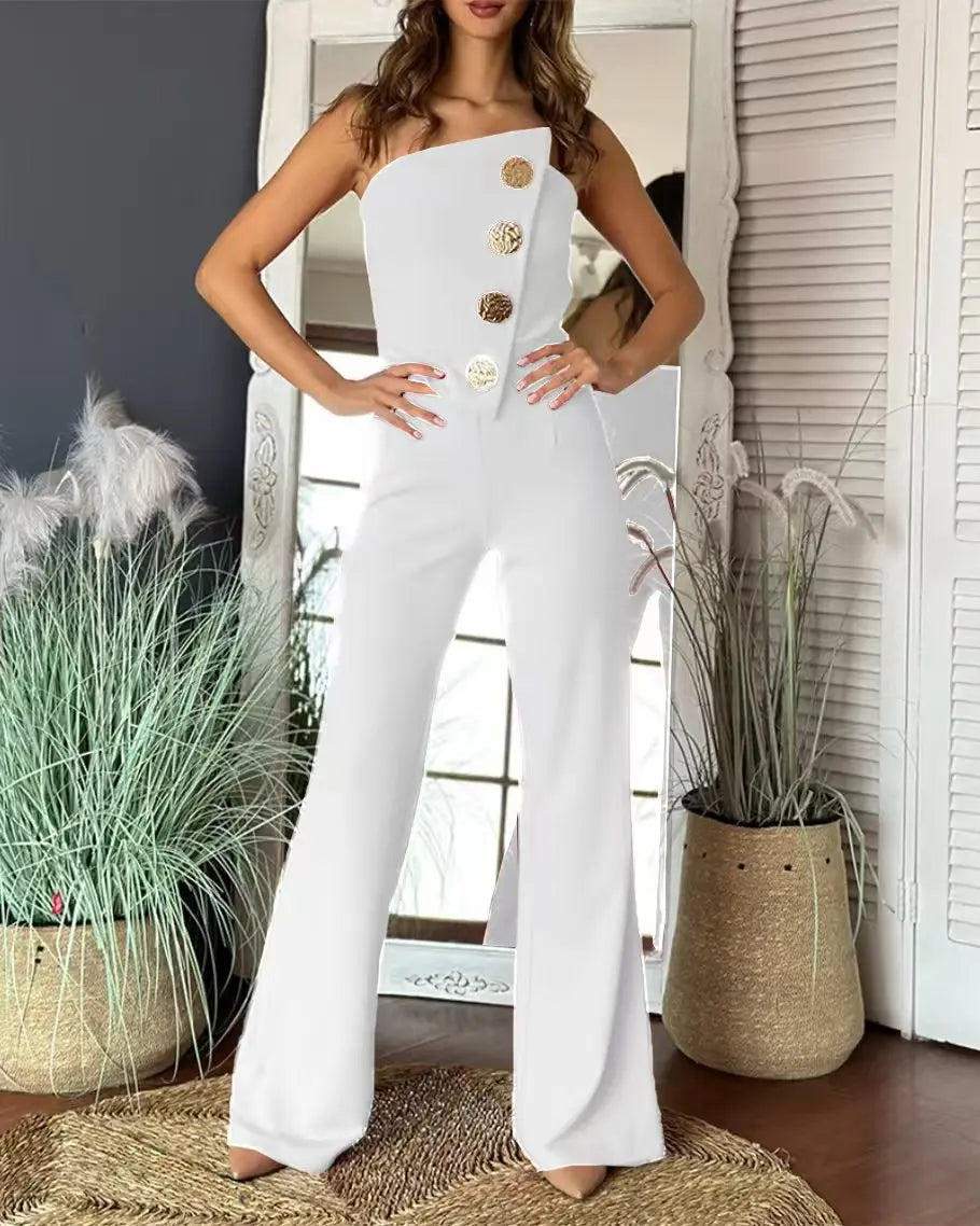 Elegant Jumpsuit for Women Dressy Sexy Off Shoulder Wide Leg Pant Suit One Piece Party Outfits