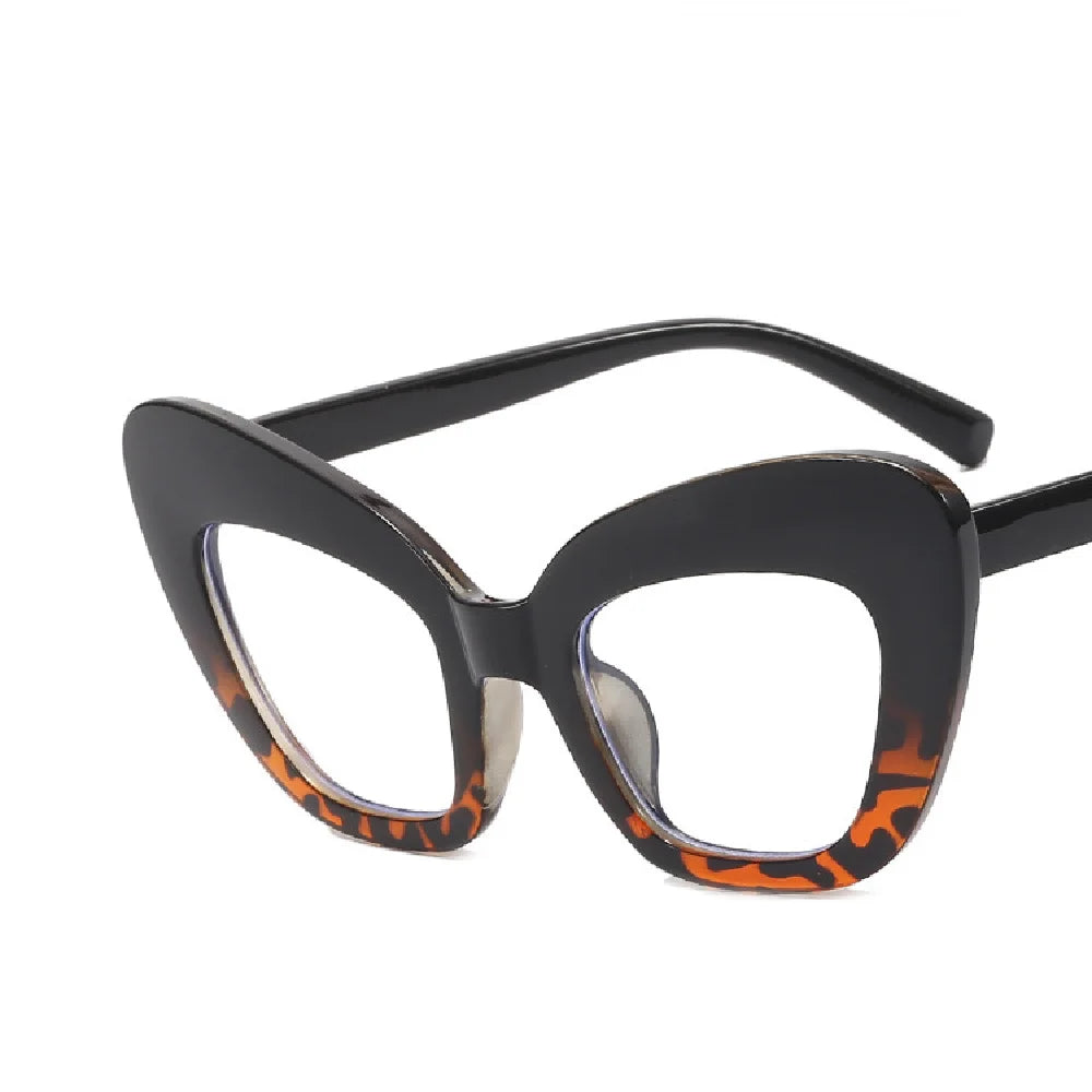 Cat Eye Eyewear Frame – Anti Blue Light – Plastic Oversized Leopard | KIMLUD