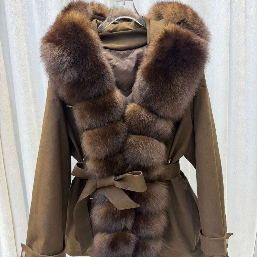 Down Parka – Fur Hooded – Duck Down – White | KIMLUD