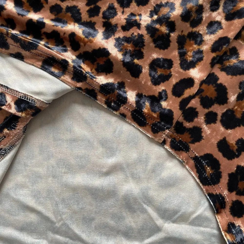 Leopard Print Maxi Dress – Twist Front – Polyester – Leopard | KIMLUD