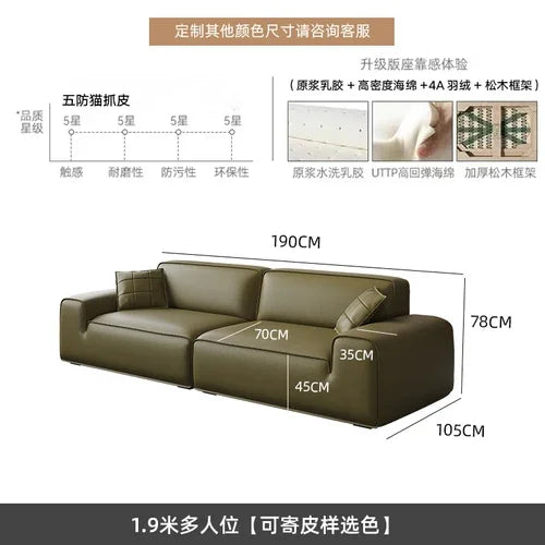Minimalist Italian Sofa L-Shaped Modern Living Room Luxury — Ivory | KIMLUD