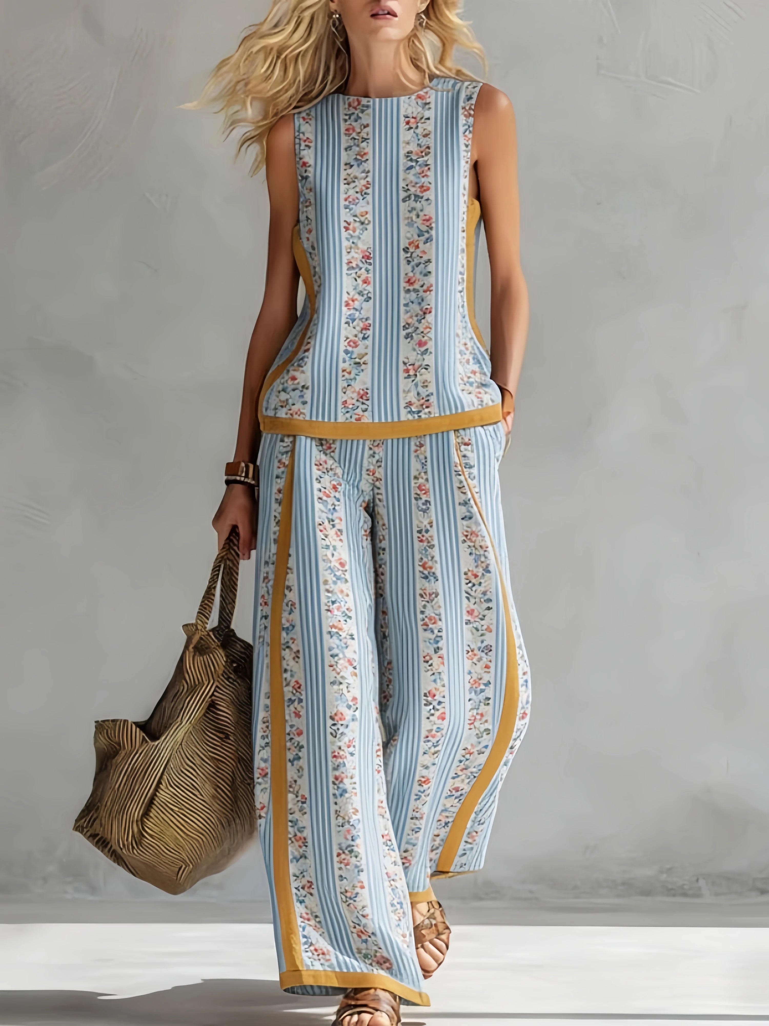 Broadcloth Printed Casual Two-Piece Set — Black | KIMLUD
