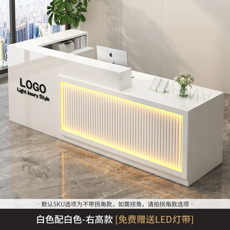Contemporary Reception Desk Decor Set Customizable — Black | KIMLUD