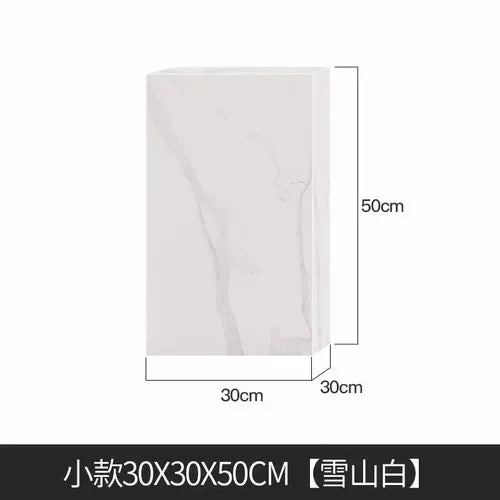 Marble Side Table Minimalist Modern — White | KIMLUD