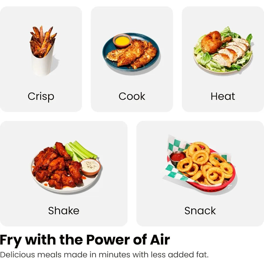 Stainless Steel Air Fryer Dual Basket One-Touch Controls — Silver | KIMLUD