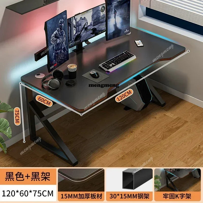 Wooden L-Shape Computer Desk With Study Space — Black | KIMLUD