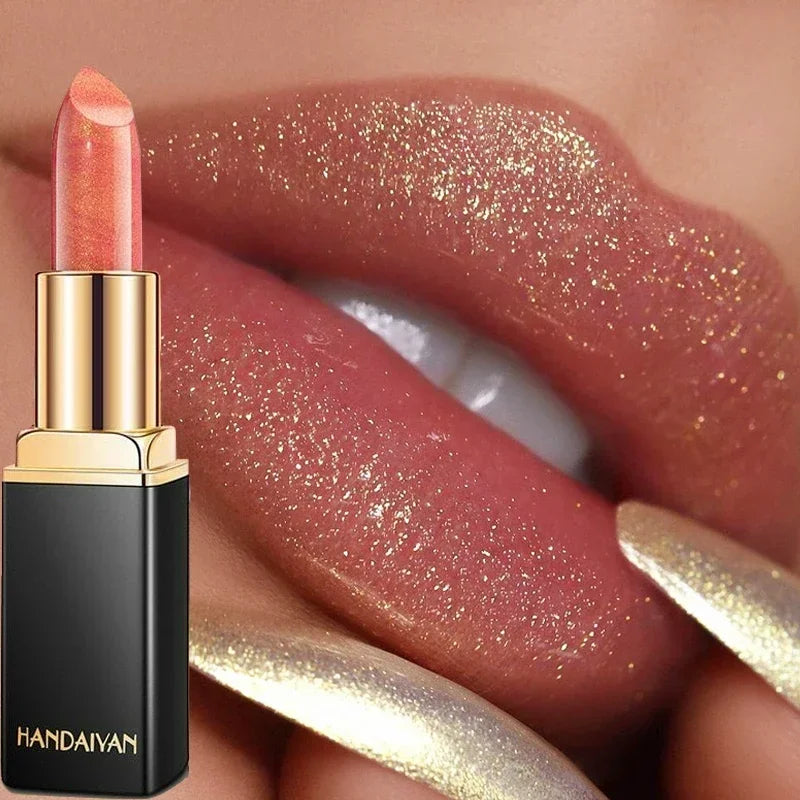 Handaiyan 9 Colors Glitter Matte Velvet Nude Lipstick Shimmer Sexy Red Pigments Makeup Long Lasting Waterproof Profissional