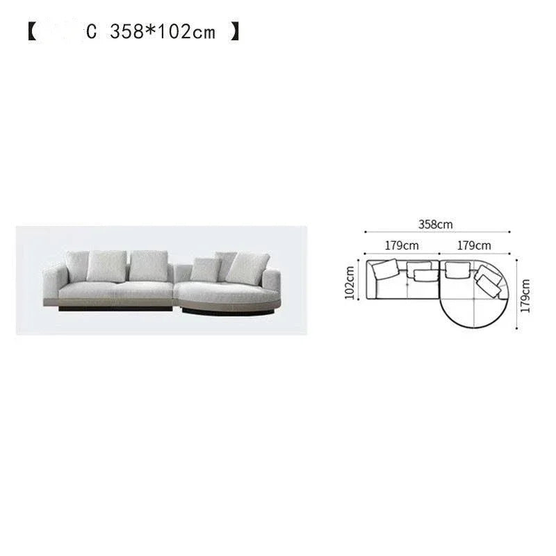 Fabric Sofa Set Italian Minimalist — Customized Color | KIMLUD