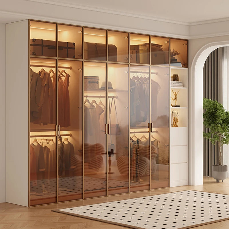 Fabric Open Closet Display Wooden Minimalist Modern Wardrobe Jewelry Cube Modular Wearable Storage Guarda Roupa Salon Furniture