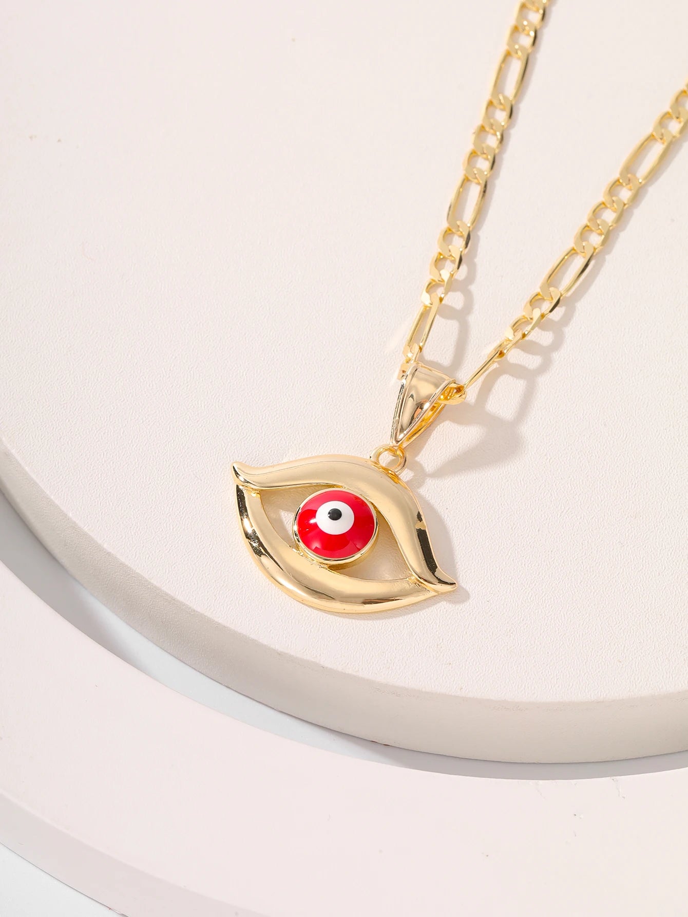 FanSibao hollowed out gold eye pendant necklace, women's luxury jewelry, Christmas party gift